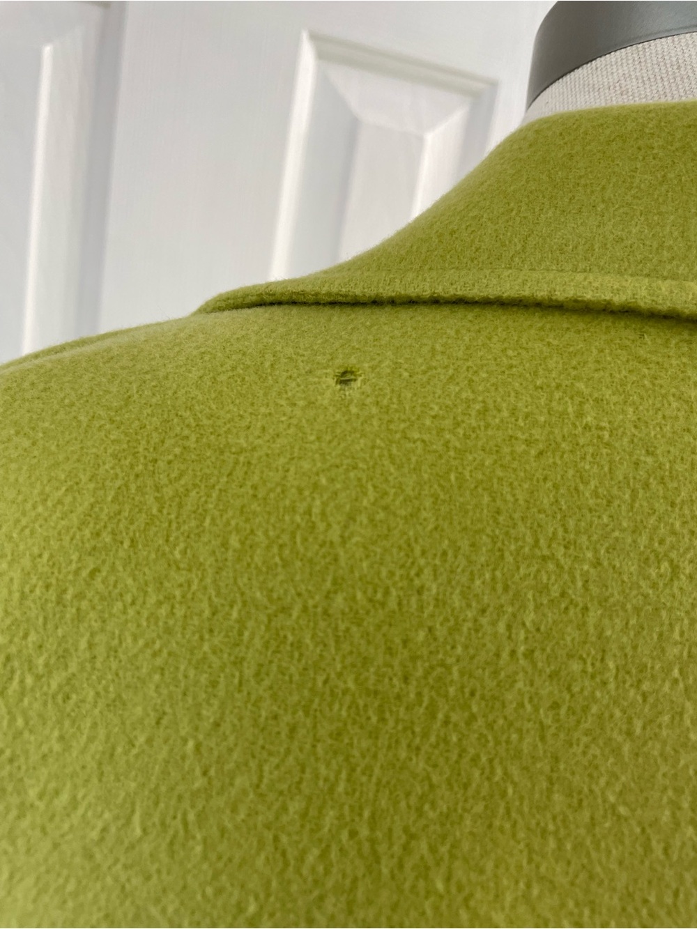 Talbots Vintage 100% Wool Chartreuse Green Open-Front Coat Jacket Size 16 - Picture 10 of 10